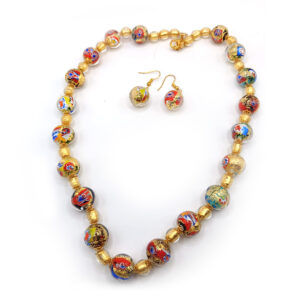 Carnevale d'oro, parure in vetro di murano e murrine