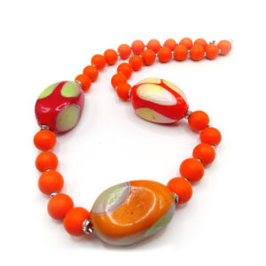 Fiamma-di-Venezia, collana arancione in vetro di murano